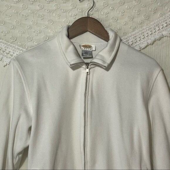 Talbots White Full Zip Jacket Size Petite Large - Picture 4 of 12